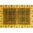 thumbnail image 1 of Ahgly Company Machine Washable Indoor Rectangle Abstract Yellow Modern Area Rugs, 3' x 5', 1 of 4