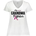 thumbnail image 3 of Inktastic Breast Cancer Awareness My Grandma is a Fighter Women's Plus Size V-Neck T-Shirt, 3 of 5