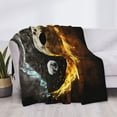 thumbnail image 3 of Uemuo Yin Yang Printed Throw Blanket for Couch, Fluffy Fuzzy Blankets for Bed, Sofa, Cozy Flannel Faux Fur Blanket-80"x60", 3 of 6