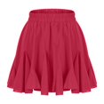 thumbnail image 4 of miqiqism Women Flowy Short Skirts High Waisted Fashion Versatile Stretchy Flared Dress Lady Casual Mini Skater Skirt with Pockets,01_Hot Pink,Large, 4 of 6