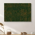 thumbnail image 1 of PixonSign Canvas Print Wall Art Green & Gold Tribal Spiral Pattern Abstract Shapes Illustrations Minimalism Bohemian Colorful Multicolor Ultra for Living Room, Bedroom, Office - 32"x48", 1 of 5