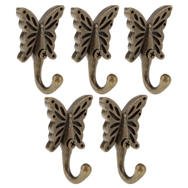 Percha de pared 10pcs Gancho de Toalla Pared Percha Puerta Capa Mariposa Antigua Herramienta Decoración Fanmusic Percha de pared