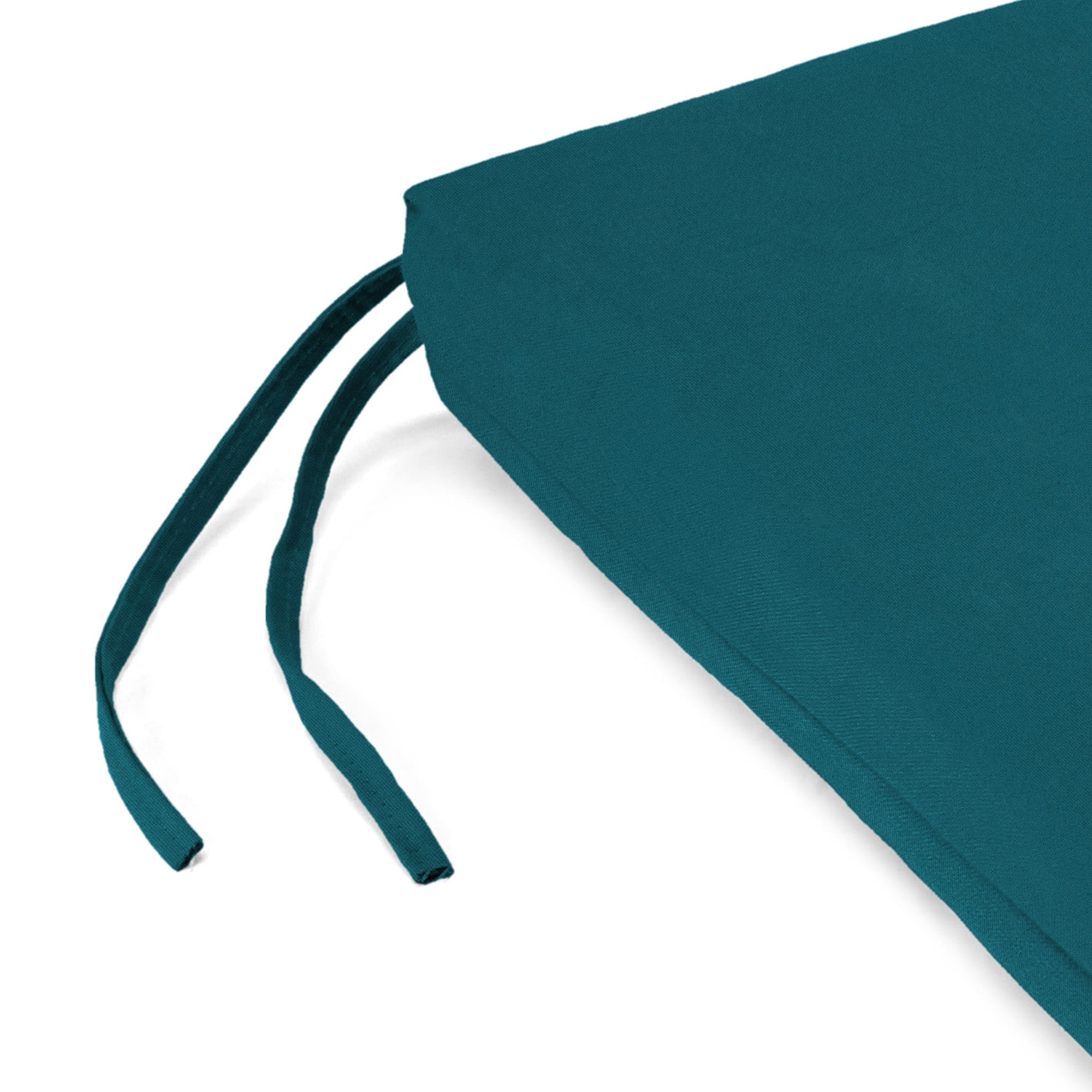 Jordan Manufacturing 17" x 19" Canvas Teal Solid Rectangular Outdoor Chair Pad Seat Cushion with Ties (2 Pack)
