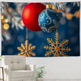 thumbnail image 5 of RKSupls Tapestry Wall Hanging Art, Christmas Ornaments with Gold Snowflakes Tapestry Decoration for Daily Bedroom, Living Room, Dorm, Apartment Hallway Home Decor,90*60in, 5 of 5