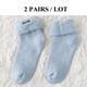 thumbnail image 1 of Calcetines de nieve con bordado de letras para mujer, medias súper gruesas, térmicas, mullidas, de felpa, cálidas, para dormir en el hogar, 2 pares, 1 of 4
