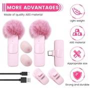 ACDANC Wireless Lavalier Microphone Portable Audio Video Recording Mini for PC Camera Live Gaming Phone