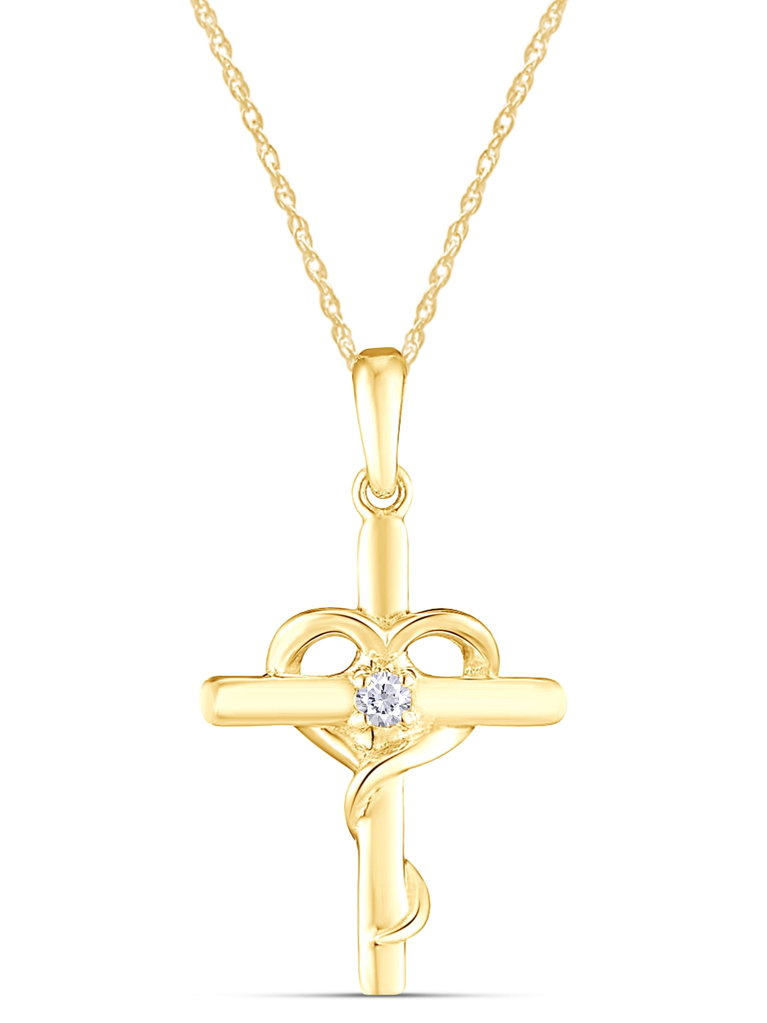 Wishrocks 14k Gold Over Sterling Silver Diamond Accent Mother and Pendant Necklace 
