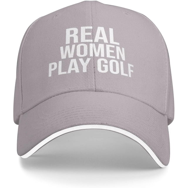 Real Women Play Golf Unisex Vintage Washed Baseball Cap Adjustable Dad Hat Black