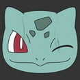 thumbnail image 2 of Men's Pokemon Bulbasaur Wink Face  Pull Over Hoodie Charcoal Heather Large, 2 of 4