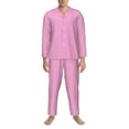 thumbnail image 3 of Lsque Pink Pattern Long Sleeve Pajama Set for Men - Soft 2-Piece Sleepwear and Loungewear Set with Pockets, Comfy Nightwear-Small, 3 of 7