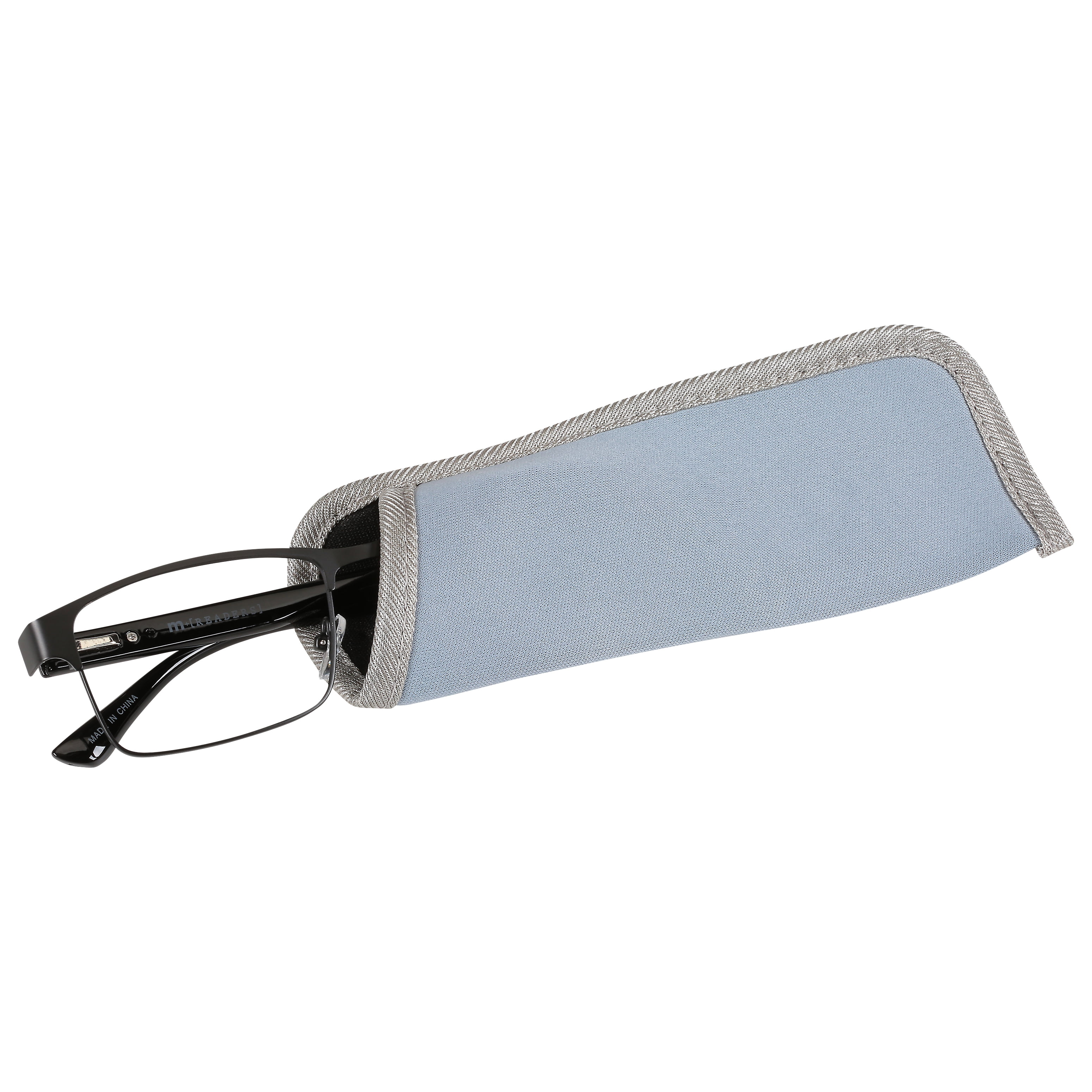 (2 pack) M+ Mens Rectangular Flat Metal Reading Glasses 2.00 Ash in Classic Matte Black