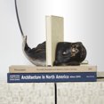 thumbnail image 2 of DecMode 4" Distressed Whale Polystone Bookends with Brown Wood Inspired Accents (Set of 2), 2 of 8