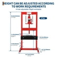 thumbnail image 6 of Amkui 20 Ton/6-Ton Hydraulic Shop Press,Heavy Duty Benchtop Hydraulic Press with 2 Press Plates, H-Frame Pneumatic Shop Press Adjustable Height for Garage, 6 of 7
