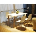 thumbnail image 3 of Leejay White Plastic Dining Side Chairs with Wood Legs,Set of 4, 3 of 5
