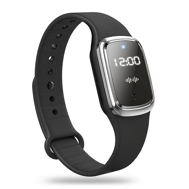 1PC Black Ultrasonic Mosquito Repellent Wristband, Smart Insect Repellent Wristband, Electronic Mosquito Repellent Wristband Watch with USB Charging/W