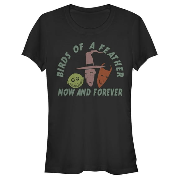 Junior's The Nightmare Before Christmas Birds of a Feather Now and Forever Graphic Tee Black Large