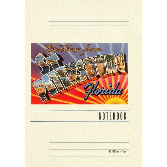 Vintage Lined Notebook Greetings from St. Petersburg, Florida (Paperback)
