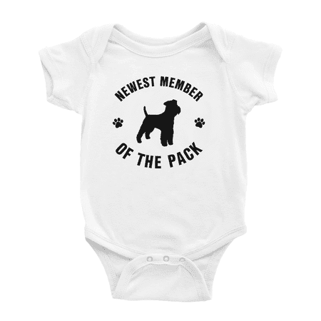 

Newest Member of The Pack Welsh Terrier Dog Cute Baby Romper Boy Girl