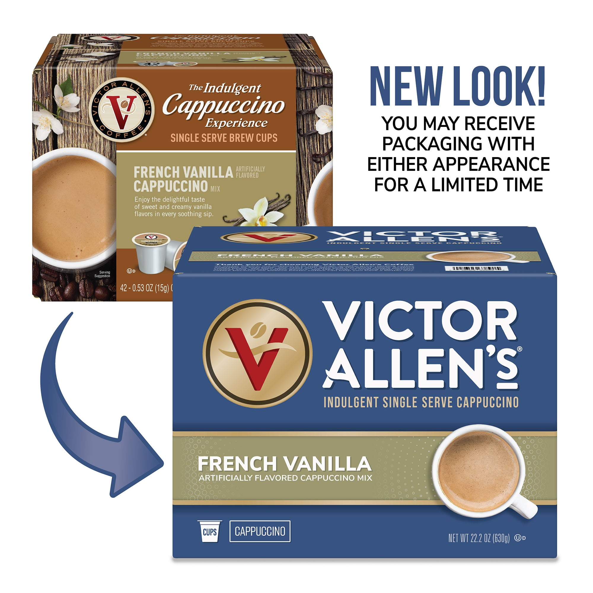 Victor Allen s French Vanilla Flavored Cappuccino K Cup Coffee 42 Count Single Serve Pods Walmart