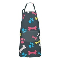Cool Pet Background Dog Paw Apron-Garden Aprons for Women with Pockets-Cotton Linen Waterproof Kitchen Cooking Gardening Aprons Adjustable for Kitchen,Cooking,BBQ and Salon 33x27 Inch