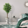 thumbnail image 4 of Artificial Tree in Geometric Pattern Planter, Fake Ficus Silk Tree for Indoor and Outdoor Home Decoration - 75" Overall Tall (Plant Pot Plus Tree), 4 of 5