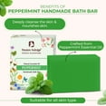 thumbnail image 3 of Natural Handmade Peppermint Soap 100g | Herbal Bathing Soap for Healthy Skin | Natural Bath Bar with Pure Essential Oils | Cools & Refreshes | All Skin Types | Pack of 3, 3 of 7