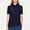 Dark Blue, variant on Oplxuo Women's Polo Shirts Cotton 3-Button Short Sleeve Collared Tops Summer Cool Shirt Uniform Casual Shirts