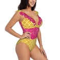 thumbnail image 5 of Picia Red Ice Cream Blooming Jelly Womens Tummy Control Bathing Suits Slimming Ruffle Swimsuit One Piece Lace Swimwear-, 5 of 8