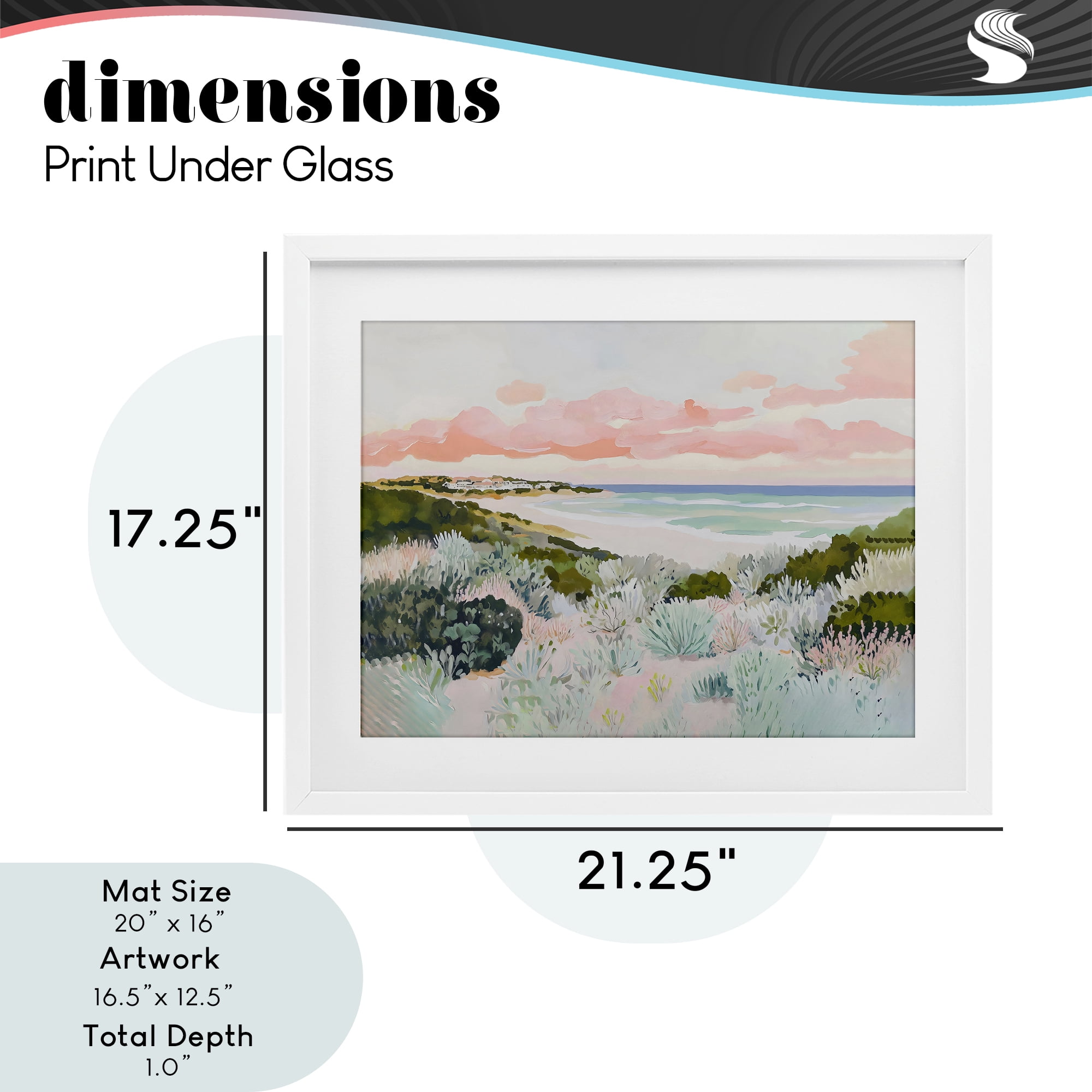 Stupell Industries Beach Grasses & Pastel Skies White Framed Print Under Glass, design by The Prints Vibe
