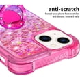 thumbnail image 4 of for Apple iPhone 15 Clear Case for Girls Women, Liquid Glitter Sparkle Bling Cute Case with Kickstand Gradient Quicksand Cover for iPhone 15 JB Pink Mauve, 4 of 14