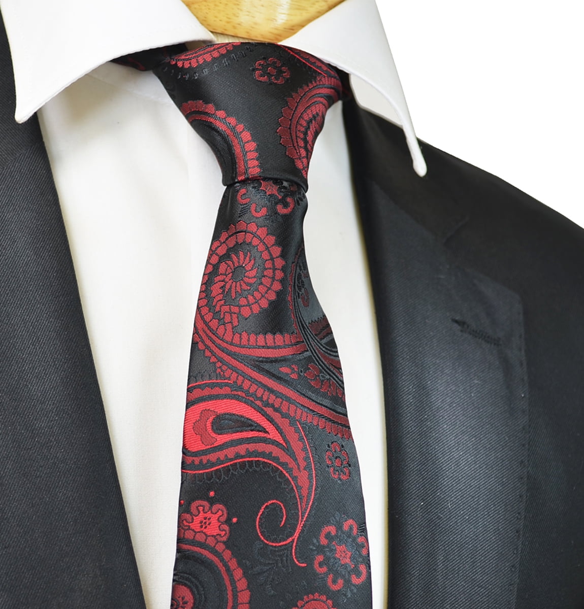 Red and Black Hand Made Classic Paisley Men's Ties