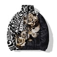 thumbnail image 4 of Abrigo de hombre con rosas, abrigo de hombre de alta calidad, abrigo frío de moda para invierno, abrigos para hombre Y2K, nuevos abrigos de plumón, flores, calidez, impresión 3D, genial, 4 of 4