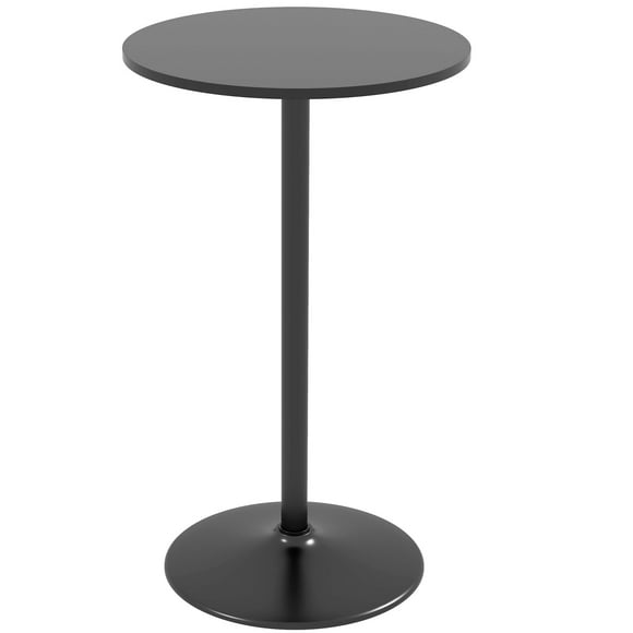 HOMCOM Round Bar Table for 2 People, High Pub Table with Steel Base