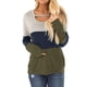 thumbnail image 1 of Moda Mujer O-cuello Camiseta de manga larga Verano Patchwork Blusa suelta Tops Fridja  hj669, 1 of 5