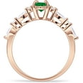 thumbnail image 6 of Art Deco Marquise Vintage Style Ring Green Emerald Cubic Zirconia Rose Tone 925 Sterling Silver, Size 8, 6 of 7