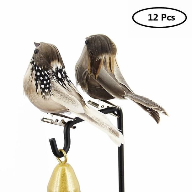 Multi 12 Uds árbol de Navidad pájaros de espuma Diy hogar jardín decoraciones para árboles de Navidad