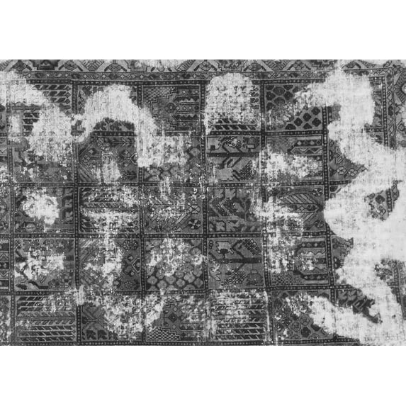 Ahgly Company Indoor Rectangle Abstract Gray Modern Area Rugs, 4' x 6'