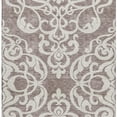 thumbnail image 4 of HomeRoots 676952 5 x 8 ft. Taupe & Ivory Damask Washable Machine Made Rectangle Area Rug with UV Protection, 4 of 9