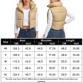 thumbnail image 3 of Chaleco sin mangas para mujer, chaleco con cuello levantado a la moda, chaqueta cálida acolchada, ropa de abrigo cálida, 3 of 7