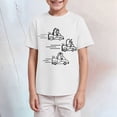 thumbnail image 2 of Xudanell Boys Shirts Summer Round Neck Short Sleeved Shirt with Dinosaur Car Pattern White 3-4 Years, 2 of 5