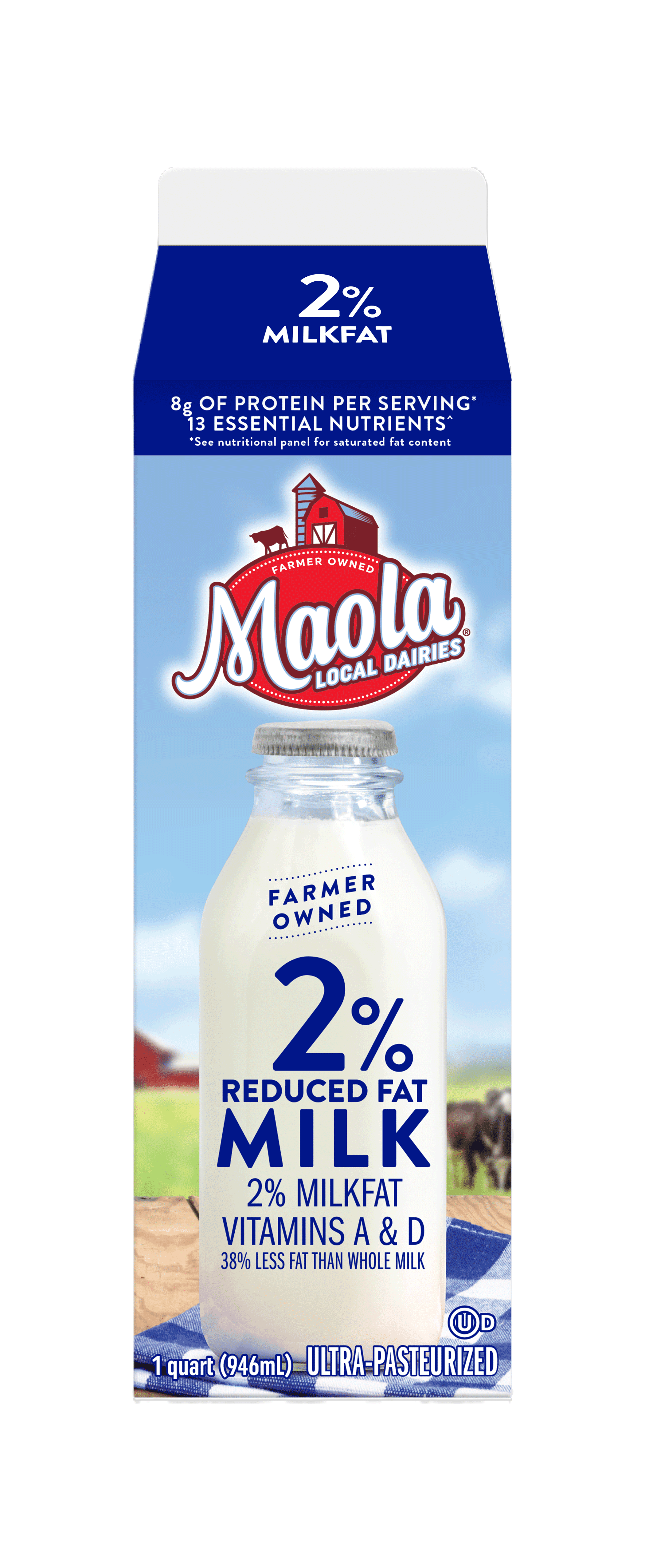 ミルク Mao Maola 2% Reduced Fat Milk Quart, Ultra-Pasteurized - Walmart.com