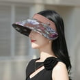 thumbnail image 6 of YooGuoGuo Floral Print Visor Hats for Women Wide Brim Summer Cap Fashionable UV Protection Hat for Outdoor Beach Gardening, 6 of 7