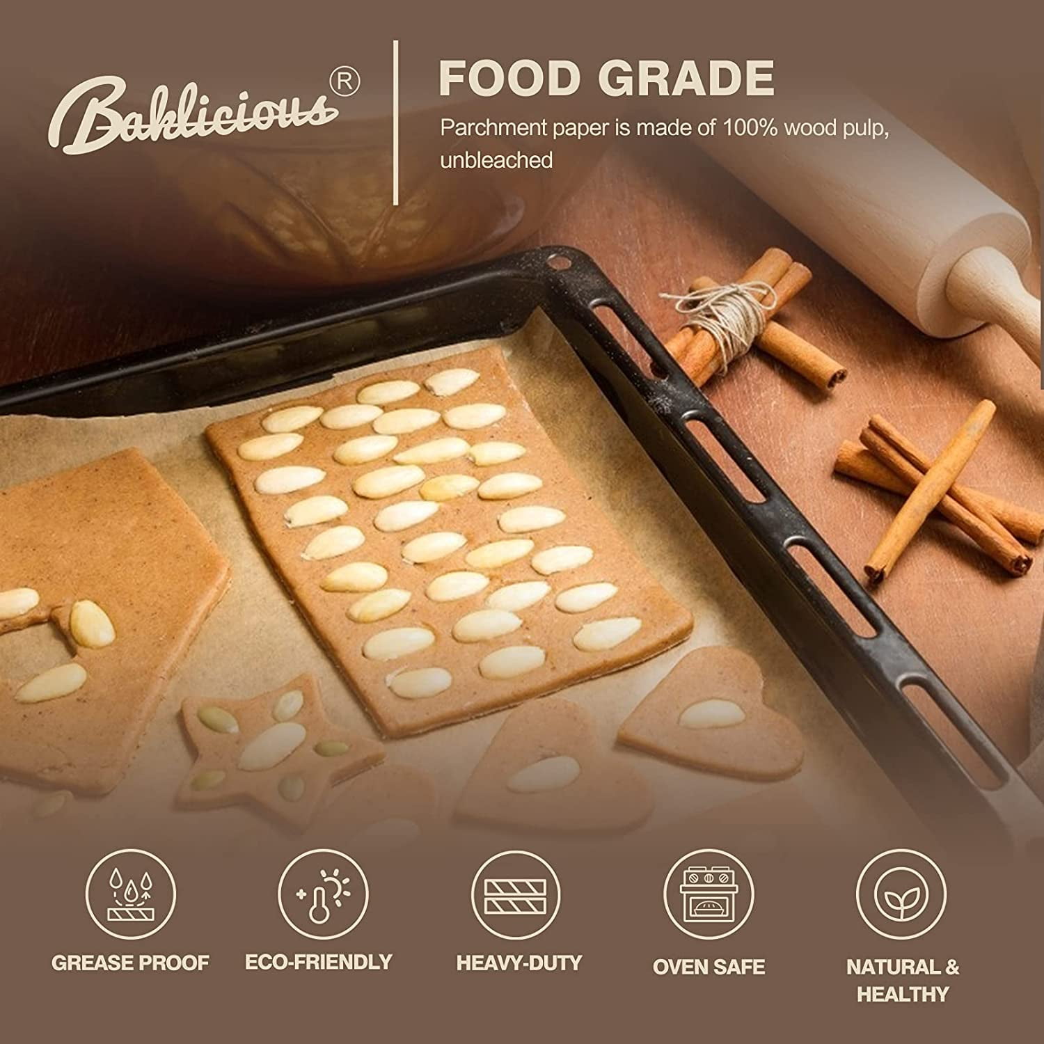 220 Pcs Unbleached Parchment Paper Baking Sheets, Pre-cut Heavy Duty Parchment Baking Paper for Air Fryer, Oven, Bakeware, Steaming, Cooking Bread, CupCake, Cookies