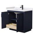 thumbnail image 3 of Wyndham Collection Miranda 36" Wood Single Bathroom Vanity in Blue/Black, 3 of 6