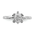 thumbnail image 4 of 925 Sterling Silver Stackable Expressions Diamond Turtle Ring Size: 5; for Adults and Teens; for Women and Men, 4 of 5