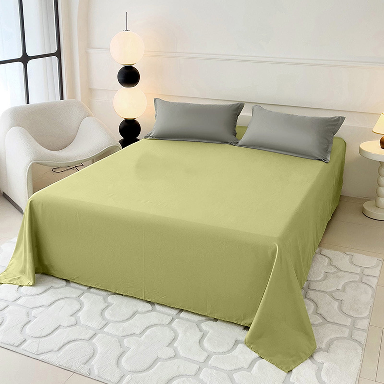 Xuniizn Queen Sheet Set, 87x91" Silky Cooling Sheets Queen, Extra Soft 1800 Microfiber Bamboo Sheets, Solid Color Bed Sheet, Hotel Luxury Smooth Satin Bedding Sheet for Hot Sleepers