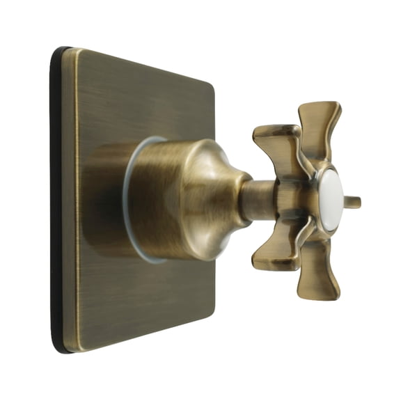 Kingston Brass KS3043NX Hamilton Single-Handle Three-Way Diverter Valve with Square Trim Kit in Antique Brass