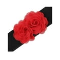 thumbnail image 2 of Cinturón Elástico Ancho para Mujeres INSPIRE CHIC, Corsé Estirable de Doble Flor Grande, Elegante y Casual para Vestido 68x6cm/26.8x2.4 pulgadas (LxA) Rojo, 2 of 6