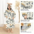 thumbnail image 4 of Dailycode Wearable Blanket Hoodie Oversized Sherpa Flannel Blankets with Pocket for 3-14 Year Old Cute Hand Drawn Zebras, 4 of 7