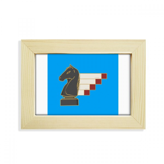 Pièces d'Échecs Cheval Cheval Cadre Photo de Bureau Décoration Peinture d'Art 5x7 Pouces